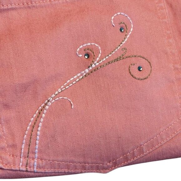 Riders by Lee 22W Terra cotta color Jean style shorts embellished pockets - Picture 5 of 9
